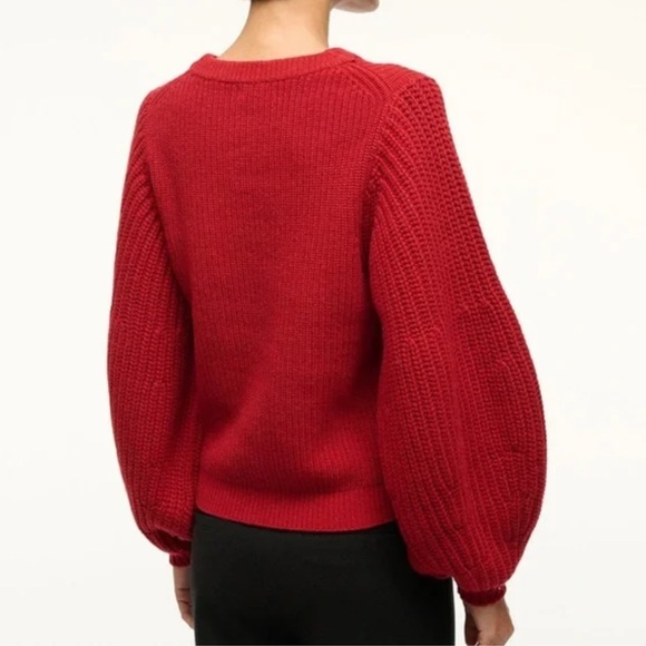 NWT STAUD Aura Wool Blend Sweater in Rouge Red Size S - Picture 9 of 17
